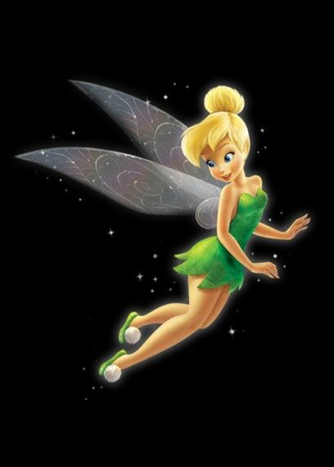 5D Diamond Painting Black Background Tinkerbell Kit