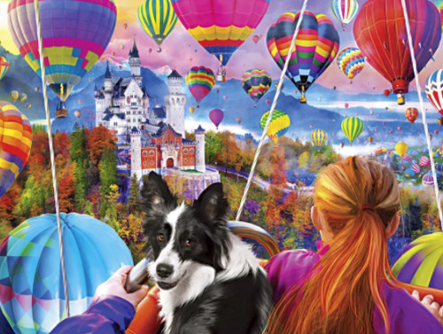 5D Diamond Painting Hot Air Balloon Border Collie Kit