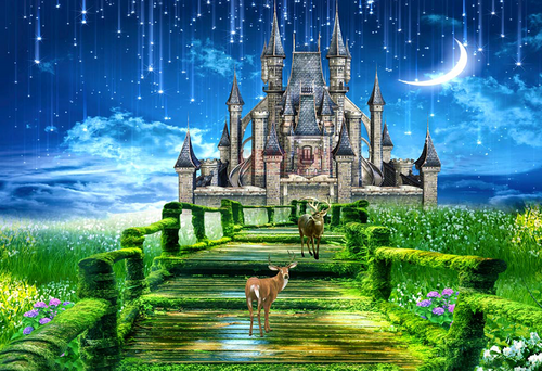 5D Diamond Painting Deer by the Castle Kit