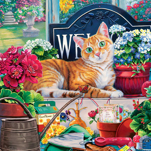 5D Diamond Painting Cat in the Potting Shed Kit