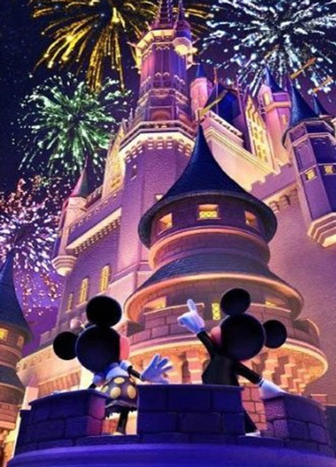 5D Diamond Painting Fireworks Disney Castle Kit