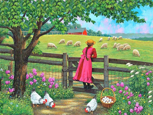 5D Diamond Painting Pasture of Sheep Kit