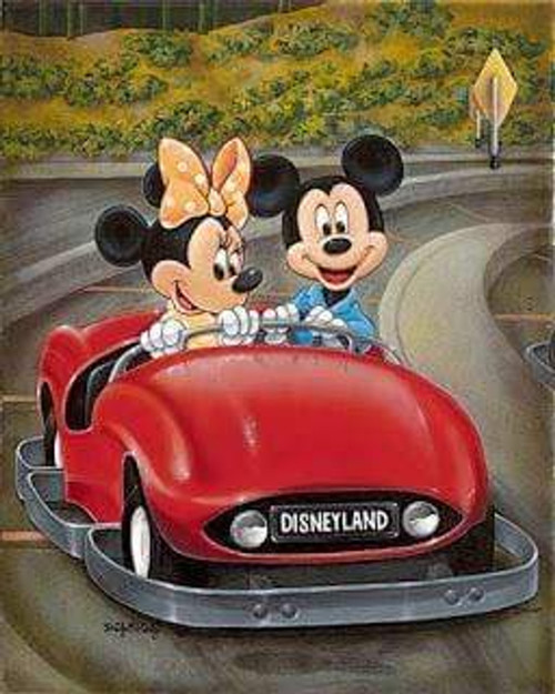 5D Diamond Painting Mickey and Minnie Cars at Disneyland Kit