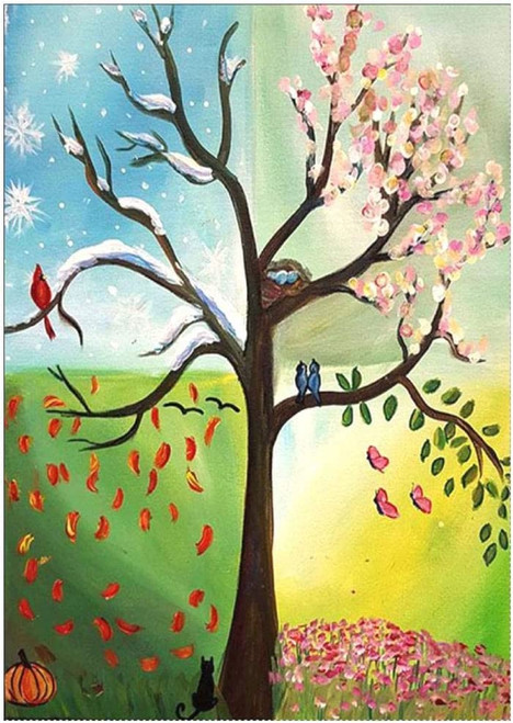 5D Diamond Painting Bare Four Seasons Tree