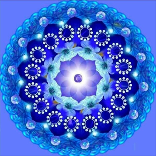 5D Diamond Painting Blue Flower Mandala Kit