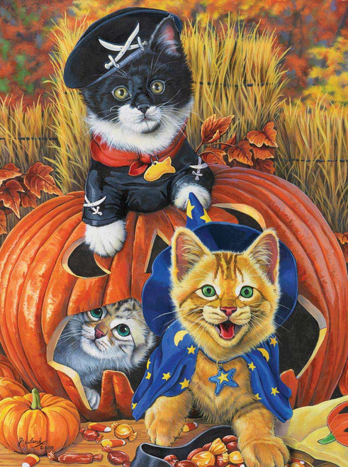 5D Diamond Painting Halloween Costume Cats Kit