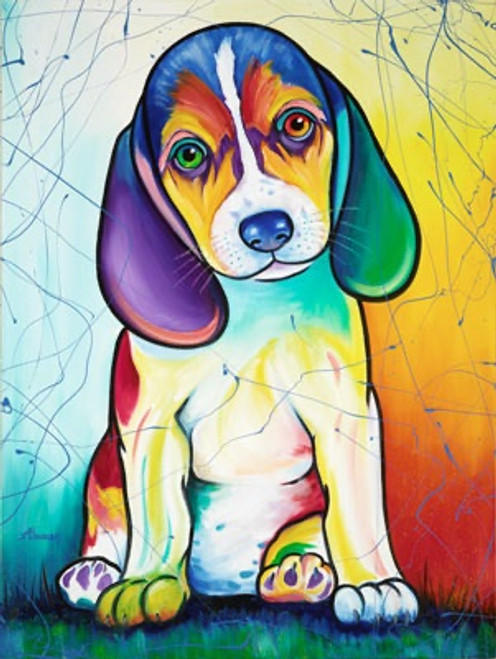5D Diamond Painting Abstract Beagle Puppy Kit