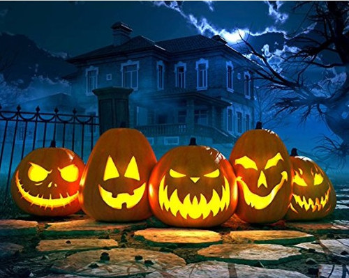 5D Diamond Painting Five Spooky Jack-o-lanterns Kit