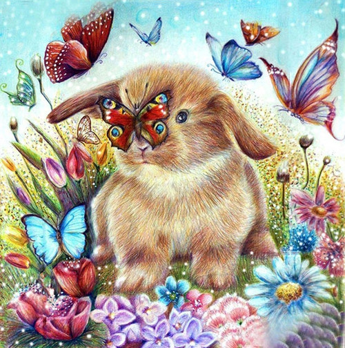 5D Diamond Painting Bunny and the Butterfly Kit