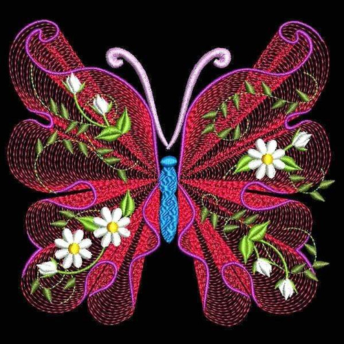 5D Diamond Painting Red Lace Butterfly Kit