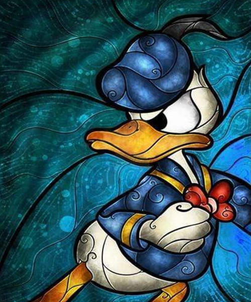 5D Diamond Painting Blue Background Angry Donald Duck Kit