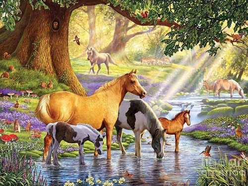 5D Diamond Painting Horse Stream Kit