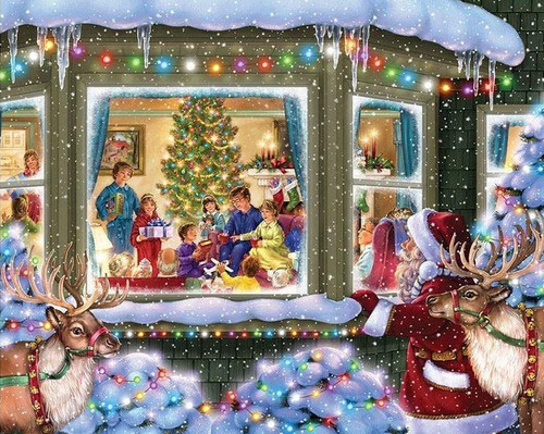 5D Diamond Painting Santa Watching Kit