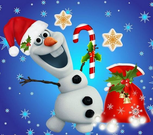 5D Diamond Painting Olaf Candy Cane Kit