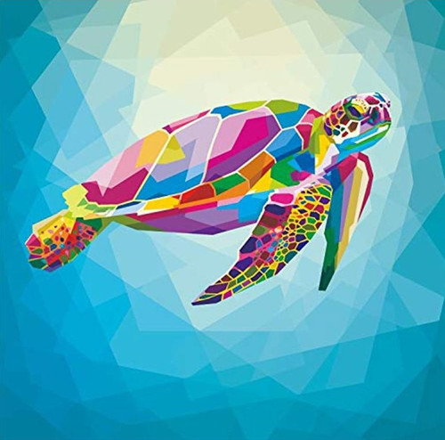 5D Diamond Painting Abstract Colored Turtle Kit