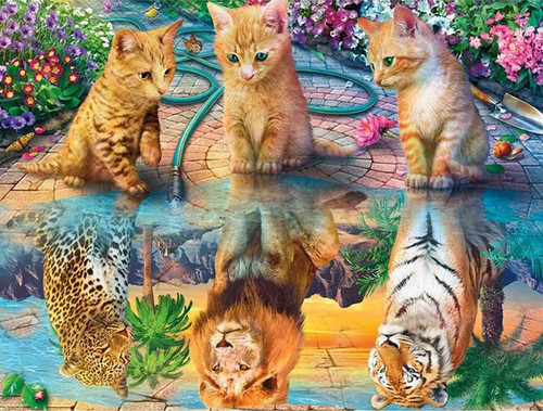 5D Diamond Painting Kittens Reflections Kit