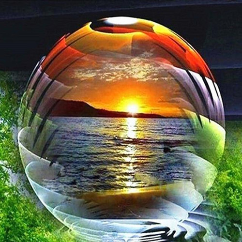 5D Diamond Painting Beach Sunset Bubble Kit