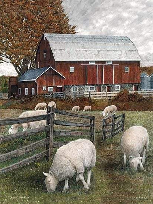 5D Diamond Painting White Sheep on the Farm Kit