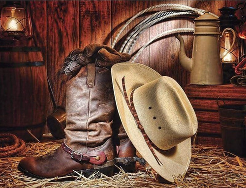 5D Diamond Painting Hat and Cowboy Boots Kit