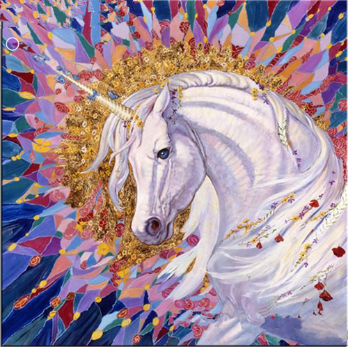 5D Diamond Painting Gold Horn Unicorn Kit