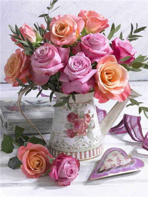 5D Diamond Painting Watering Can Roses Kit