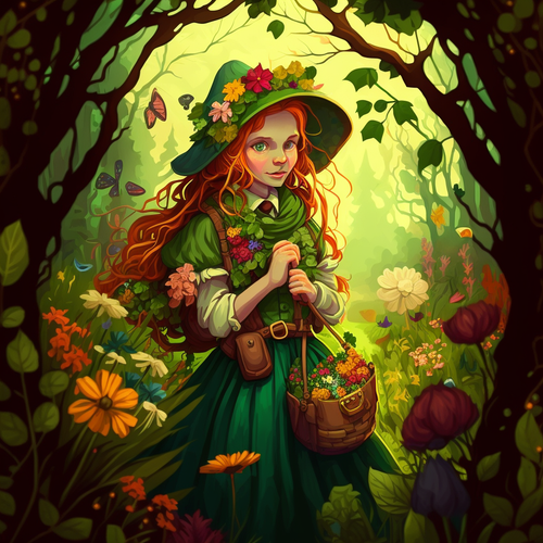 5D Diamond Painting Irish Girl in the Forest Kit