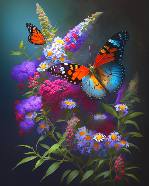 5D Diamond Painting Bright Butterfly Bush Kit