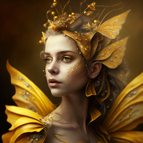 5D Diamond Painting Gold Butterfly Fairy Kit