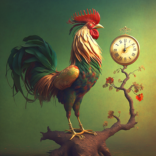 5D Diamond Painting Rooster Clock Kit
