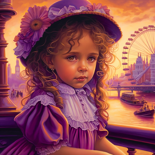 5D Diamond Painting Little Girl in London Kit