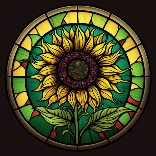 5D Diamond Painting Abstract Sunflower Circle Kit