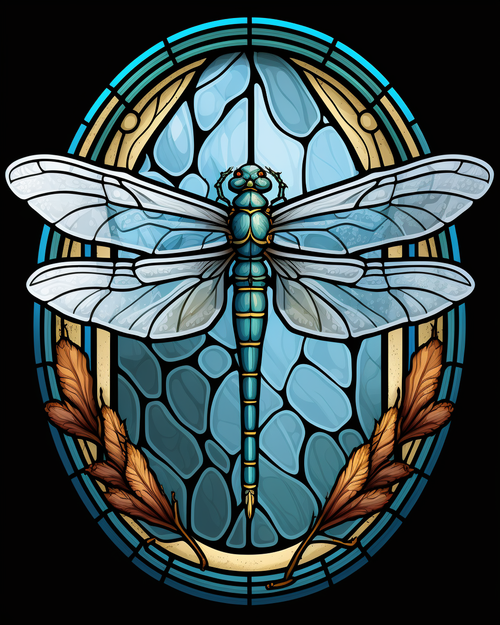 5D Diamond Painting Abstract Dragonfly Oval Kit