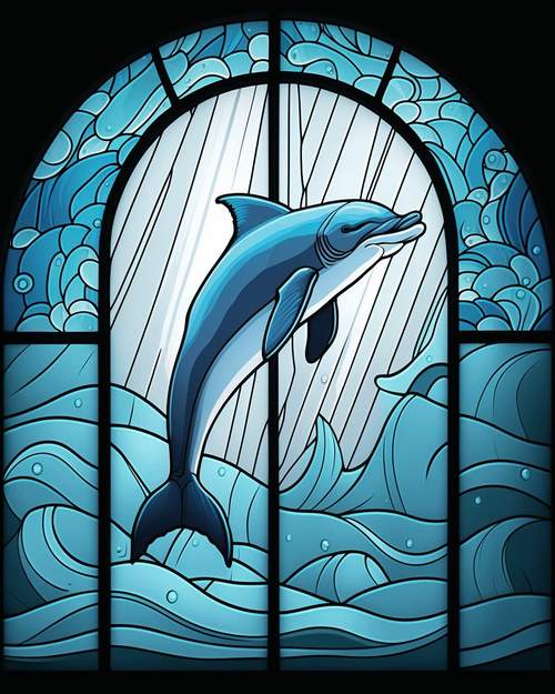 5D Diamond Painting Abstract Dolphin Panel Kit