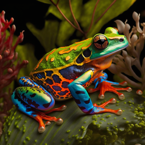 5D Diamond Painting Bright Colorful Frog Kit