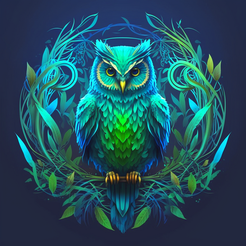5D Diamond Painting Blue Background Owl Kit