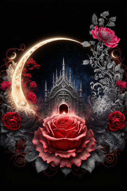 5D Diamond Painting Rose Castle Kit