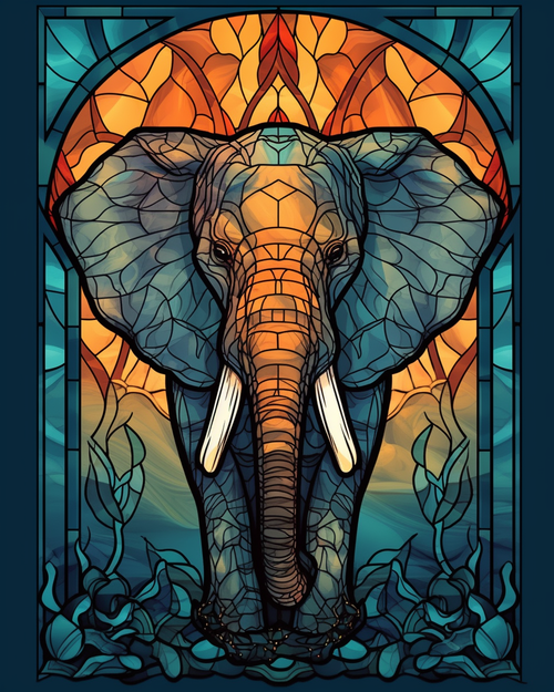 5D Diamond Painting Abstract Elephant Panel Kit