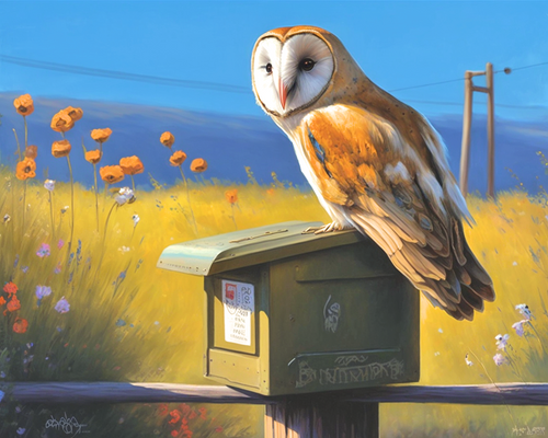 5D Diamond Painting Mail Box Barn Owl Kit