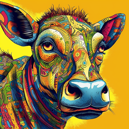 5D Diamond Painting Abstract Pattern Cow Kit
