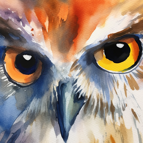 5D Diamond Painting Owl Eyes Watercolor Kit