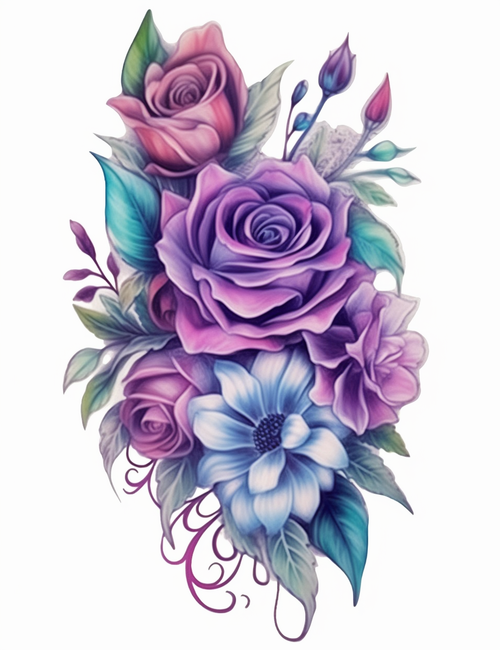 5D Diamond Painting Bluish Purple Roses Kit