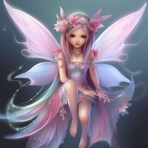 5D Diamond Painting Pink Wing Fairy Kit