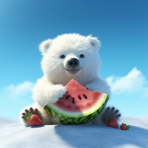 5D Diamond Painting Watermelon Polar Bear Kit