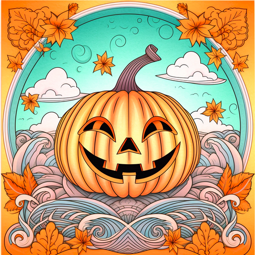 5D Diamond Painting Jackolantern Circle Kit