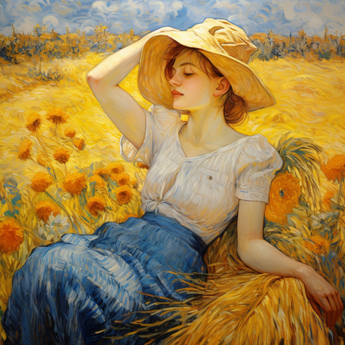 5D Diamond Painting Girl by the Wheat Field Kit