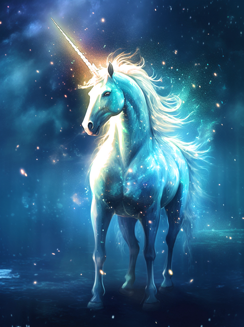 5D Diamond Painting White Unicorn in the Forest Kit