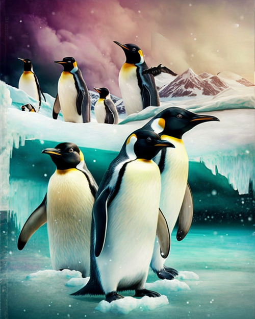 5D Diamond Painting Penguins on Ice Kit