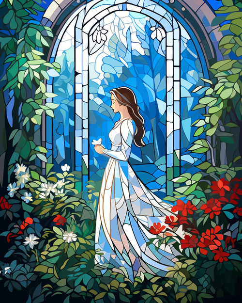 5D Diamond Painting Abstract Bride in a Garden Kit
