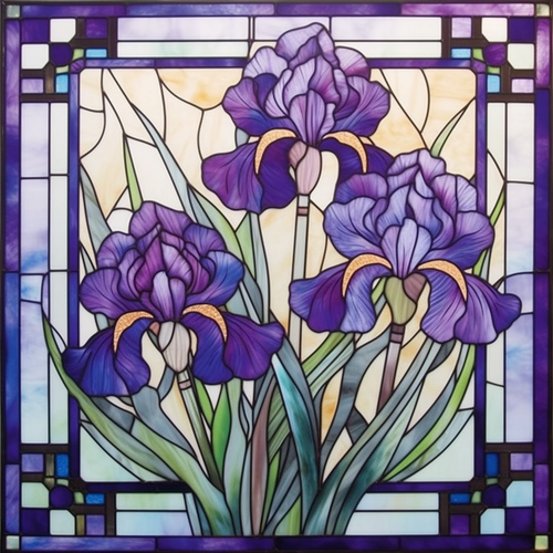 5D Diamond Painting Light Purple Iris Kit