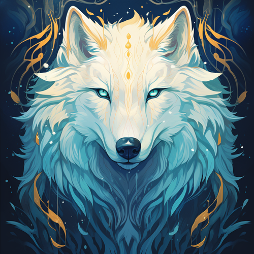 5D Diamond Painting Abstract White Wolf Kit